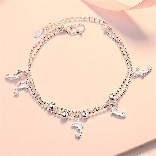 anklets new silver color shiny double-layer dolphin clover star bracelet single-layer butterfly anklets for barefoot chain jewelry g220519, Red;blue
anklets new silver color shiny double-layer dolphin clover star bracelet single-layer butterfly anklets for barefoot chain jewelry g220519, Red;blue