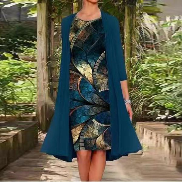 dresses 2 piece set cardigan mid dress elegant woman vintage chic pattern print loose women dress casual o neck party dresses vestidos, Black;gray
dresses 2 piece set cardigan mid dress elegant woman vintage chic pattern print loose women dress casual o neck party dresses vestidos, Black;gray