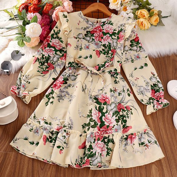 girl's dresses kid floral print long sleeve dress for girls autumn winter child casual flounce sleeve ruffle hem a-line dress clothing, Red;yellow
girl's dresses kid floral print long sleeve dress for girls autumn winter child casual flounce sleeve ruffle hem a-line dress clothing, Red;yellow