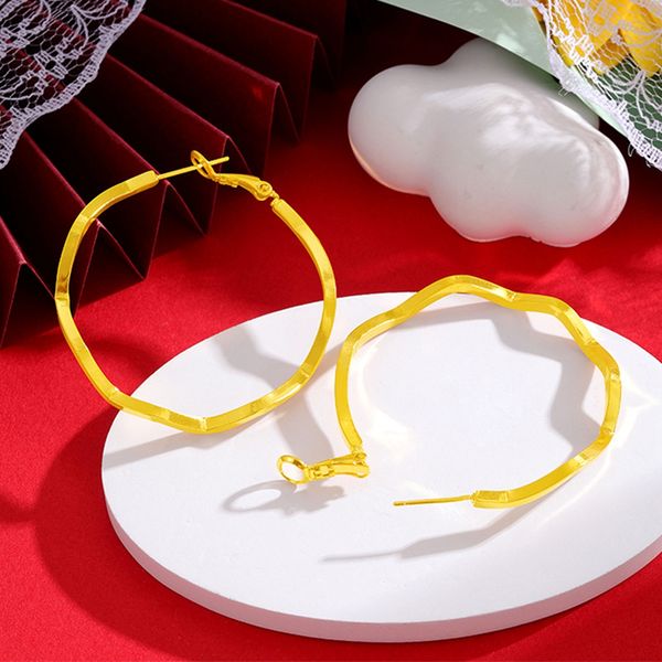 hoop earrings women large circle round wave minimalist glossy earrings real 18k yellow gold filled fashion jewelry gift, Golden;silver
hoop earrings women large circle round wave minimalist glossy earrings real 18k yellow gold filled fashion jewelry gift, Golden;silver