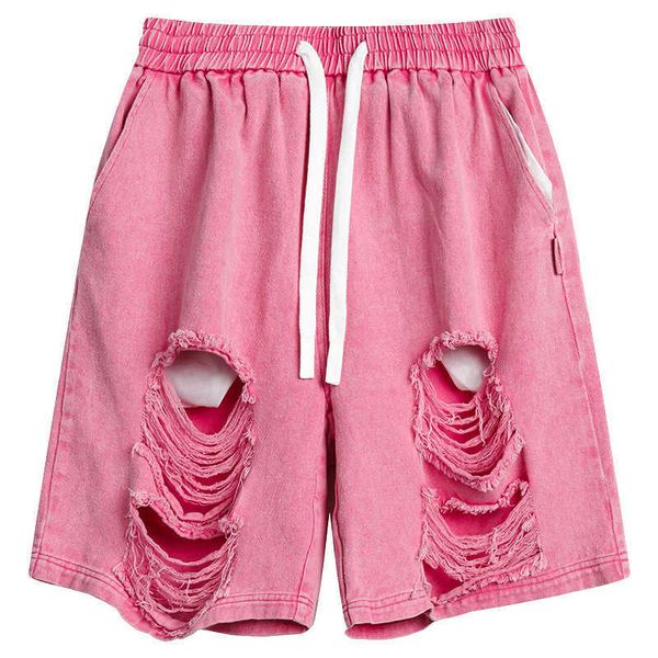 yprs men's american high street hip hop perforated design solid color washed pink shorts men's and women's couple 5-point pan, White;black
yprs men's american high street hip hop perforated design solid color washed pink shorts men's and women's couple 5-point pan, White;black