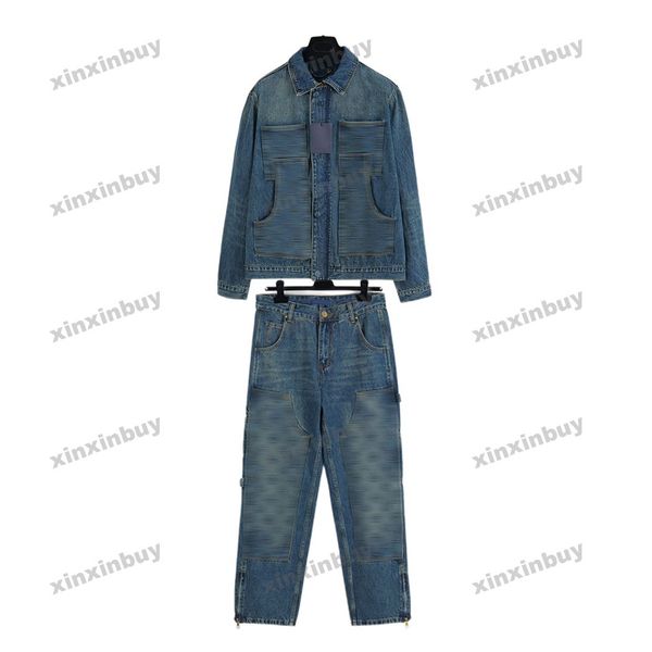 xinxinbuy men designer coat jacket letter emboss panelled denim jacquard sets long sleeve women blue black white s-xl, Black;brown
xinxinbuy men designer coat jacket letter emboss panelled denim jacquard sets long sleeve women blue black white s-xl, Black;brown