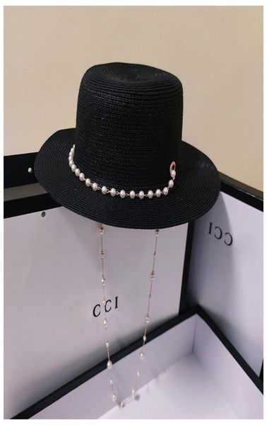 wide brim hats 2021 sun hat for women straw flat pearl chain fedoras ladys summer cap visors elegant vintage5608878, Blue;gray
wide brim hats 2021 sun hat for women straw flat pearl chain fedoras ladys summer cap visors elegant vintage5608878, Blue;gray