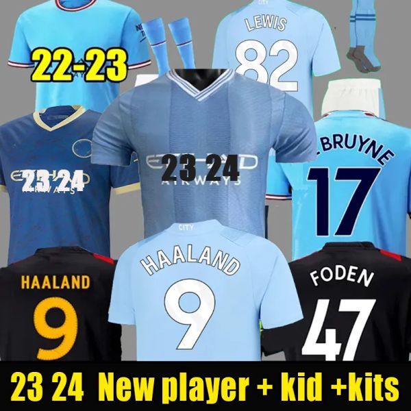 22 23 24 haaland soccer jerseys grealish sterling mans cities mahrez fans player version de bruyne foden 2022 2023 football shirt kids kit, Black;yellow
22 23 24 haaland soccer jerseys grealish sterling mans cities mahrez fans player version de bruyne foden 2022 2023 football shirt kids kit, Black;yellow