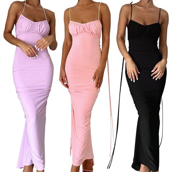 basic casual dresses womens solid color backless pleated floor length long dress temperament slim suspender dress 230519, Black;gray
basic casual dresses womens solid color backless pleated floor length long dress temperament slim suspender dress 230519, Black;gray