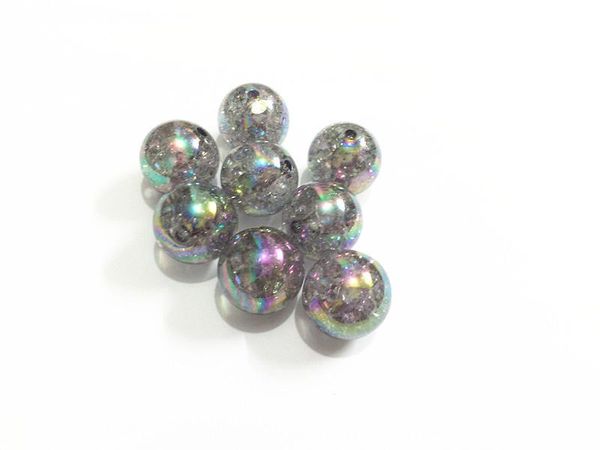 crystal (choose size first) 12mm/16mm/20mm acrylic grey crack ab beads