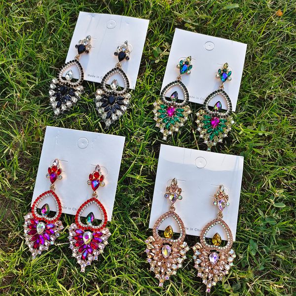 colorful rhinestone series gemstone hollowed out fashionable temperament palace earrings retro exaggerated earrings, Silver
colorful rhinestone series gemstone hollowed out fashionable temperament palace earrings retro exaggerated earrings, Silver