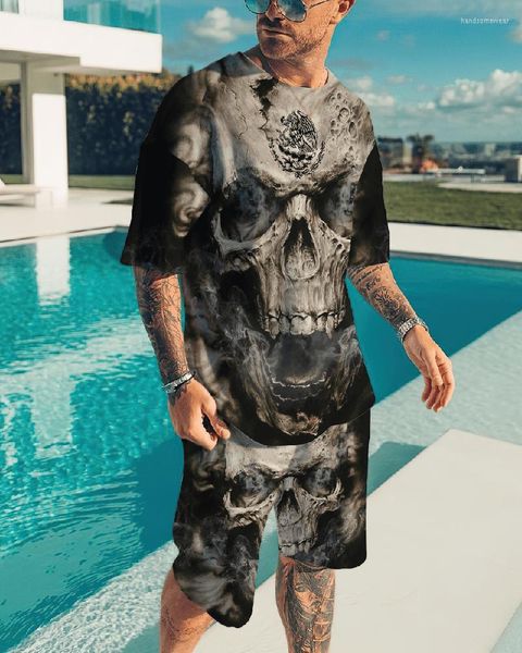 summer men's suit short sleeve t-shirt print skeleton pattern sportswear casual oversized shorts breathable sportswear, Gray
summer men's suit short sleeve t-shirt print skeleton pattern sportswear casual oversized shorts breathable sportswear, Gray