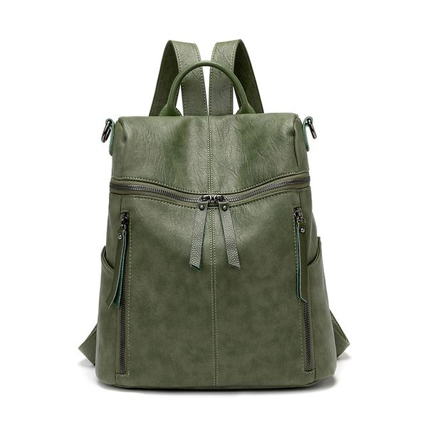 Factory wholesale ladies shoulder bags 5 colors outdoor sports thick leather leisure travel backpack simple solid color fashion handbag soft leather messenger bag, Green-920#
Factory wholesale ladies shoulder bags 5 colors outdoor sports thick leather leisure travel backpack simple solid color fashion handbag soft leather messenger bag, Green-920#