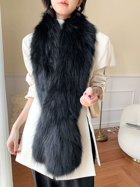 women real fox fur scarf neckerchief winter warm shawl wraps black grey silver, Blue;gray
women real fox fur scarf neckerchief winter warm shawl wraps black grey silver, Blue;gray
