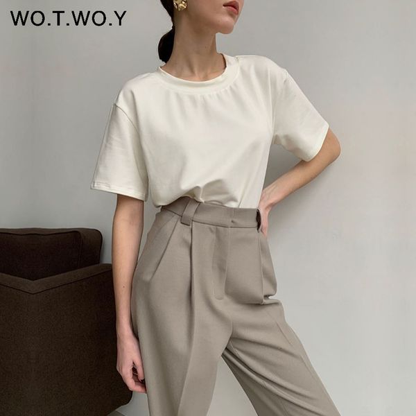 womens tshirt wotwoy summer knitted basic solid tshirt women casual cotton short sleeve teeshirts female 2023 fashion sxl 230519, White
womens tshirt wotwoy summer knitted basic solid tshirt women casual cotton short sleeve teeshirts female 2023 fashion sxl 230519, White