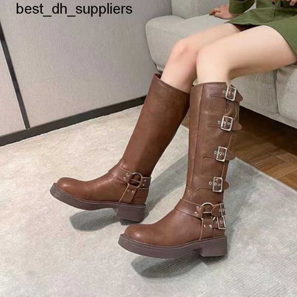 belt buckle thick heel brown martin boots women's spring and summer knee length boots western boots knight fashion boots, Black
belt buckle thick heel brown martin boots women's spring and summer knee length boots western boots knight fashion boots, Black