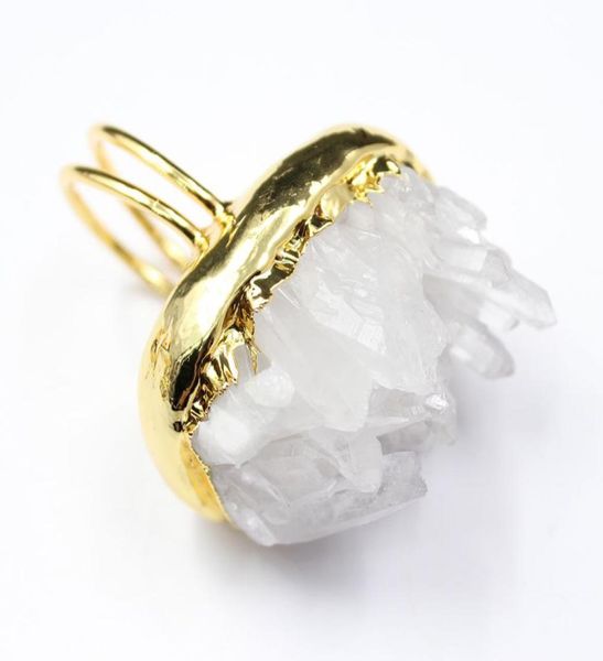 guaiguai jewelry natural clear quartz druzy rough cluster dom shape gold color electroplated ring adjustable2937432, Golden;silver
guaiguai jewelry natural clear quartz druzy rough cluster dom shape gold color electroplated ring adjustable2937432, Golden;silver