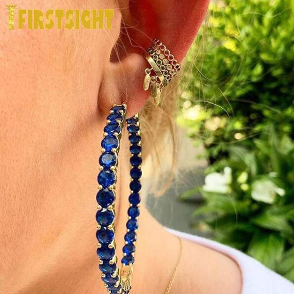 huggie new big 58mm iced out cz round hoop earring for women fashion jewelry gold silver color cz white pink green blue stone earring, Golden;silver
huggie new big 58mm iced out cz round hoop earring for women fashion jewelry gold silver color cz white pink green blue stone earring, Golden;silver
