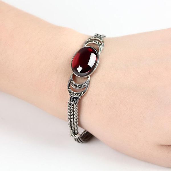 bangle zhjiashun 925 sterling silver natural garnet bracelets for women vintage gemstones chalcedony silver jewelry female, Black
bangle zhjiashun 925 sterling silver natural garnet bracelets for women vintage gemstones chalcedony silver jewelry female, Black