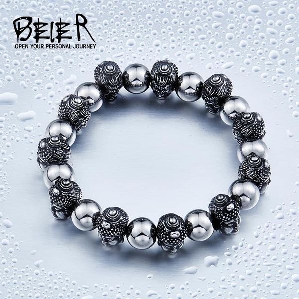 bangle beier new design man's stainless steel double buddha head ball bracelet fashion man jewerly bc8033, Black
bangle beier new design man's stainless steel double buddha head ball bracelet fashion man jewerly bc8033, Black