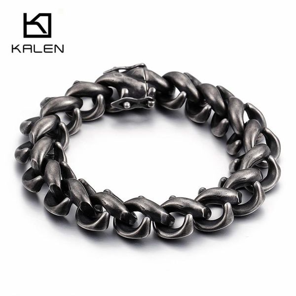 bangle kalen rock matte link chain bracelets men stainless steel brushed black hand chain bracelet homme punk jewelry gift
bangle kalen rock matte link chain bracelets men stainless steel brushed black hand chain bracelet homme punk jewelry gift