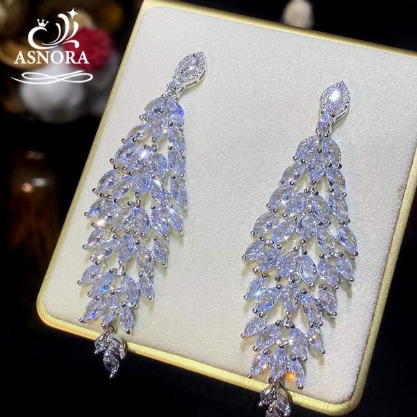 knot asnora luxury long cubic zirconia crystal earrings for women wedding party jewelry cz white e0078, Silver
knot asnora luxury long cubic zirconia crystal earrings for women wedding party jewelry cz white e0078, Silver