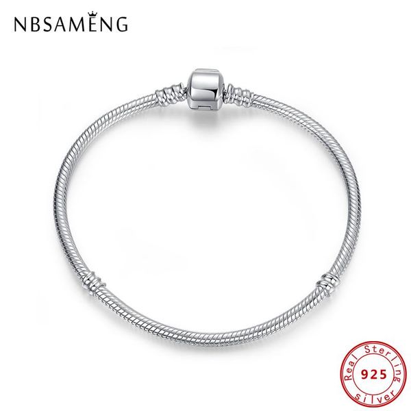 bangle original 100% 925 sterling silver bracelet snake chain charm bead bracelets bangles women luxury diy fine jewelry, Black
bangle original 100% 925 sterling silver bracelet snake chain charm bead bracelets bangles women luxury diy fine jewelry, Black