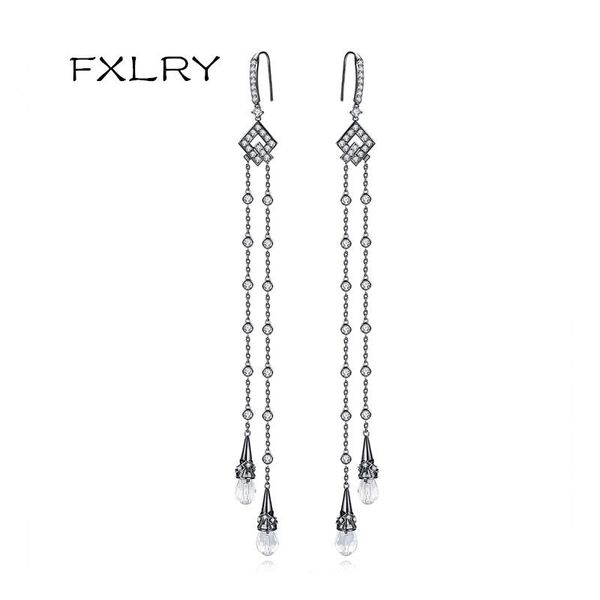 knot fxlry white color/gun black zirconia long tassel ear hook earrings for women jewerly, Silver
knot fxlry white color/gun black zirconia long tassel ear hook earrings for women jewerly, Silver