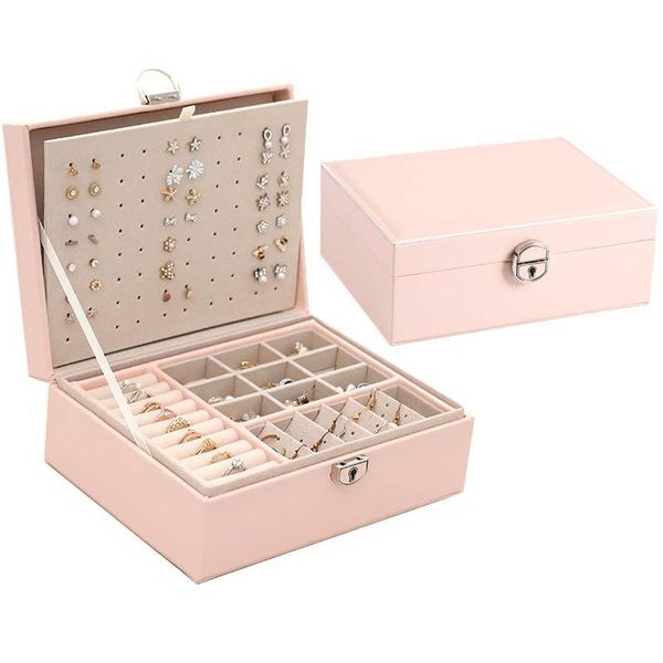 boxes large capacity jewelry box rings earrings display leather jewelry tray box necklaces portable storage organizer gift for girls, Black;white
boxes large capacity jewelry box rings earrings display leather jewelry tray box necklaces portable storage organizer gift for girls, Black;white