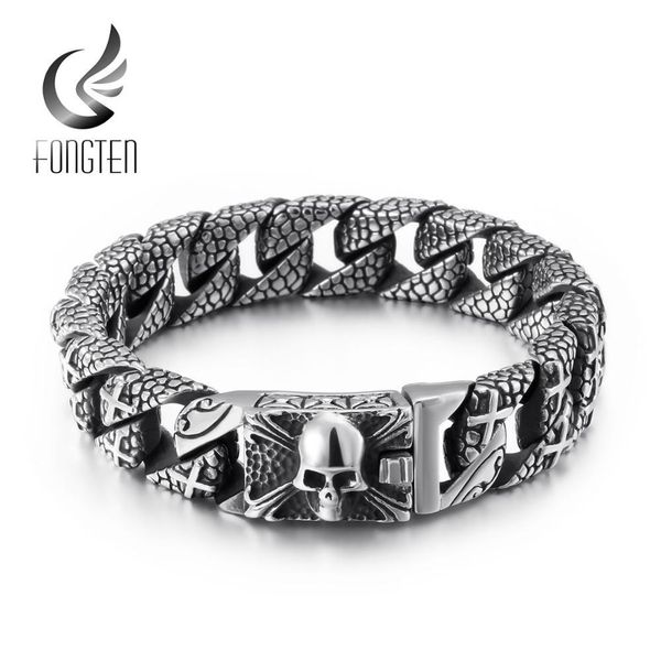 bangle fongten vintage skull skeleton face men bracelet stainless steel cross punk cool boy fashion armband male fashion jewelry, Black
bangle fongten vintage skull skeleton face men bracelet stainless steel cross punk cool boy fashion armband male fashion jewelry, Black