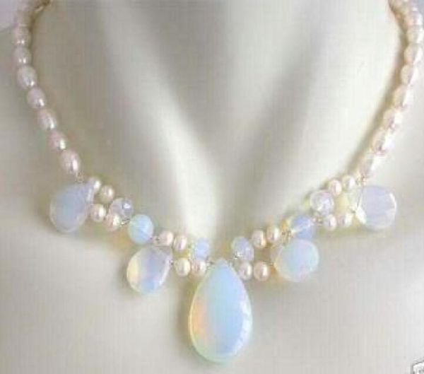 pearsl jewelry rare opal drops pendant natural white pearl necklace 18quot3428806, Silver
pearsl jewelry rare opal drops pendant natural white pearl necklace 18quot3428806, Silver