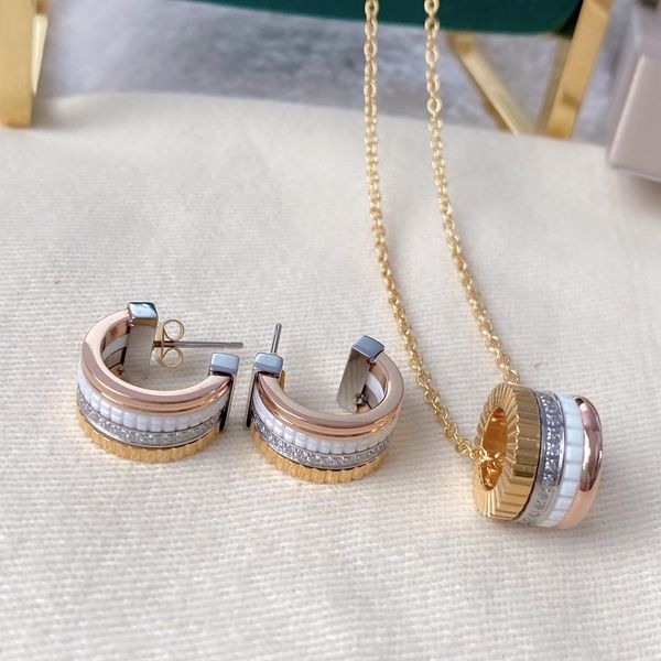 necklaces classic fashion ceramic earrings gold necklace with ceramic four color pendant highend jewelry gifts for couples birthday party, Silver
necklaces classic fashion ceramic earrings gold necklace with ceramic four color pendant highend jewelry gifts for couples birthday party, Silver
