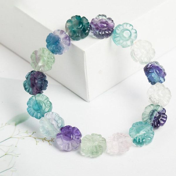 bangle wholesale color fluorite natural stone bracelets flower shape beads bracelets for women simple summer fresh crystal jewelry, Black
bangle wholesale color fluorite natural stone bracelets flower shape beads bracelets for women simple summer fresh crystal jewelry, Black