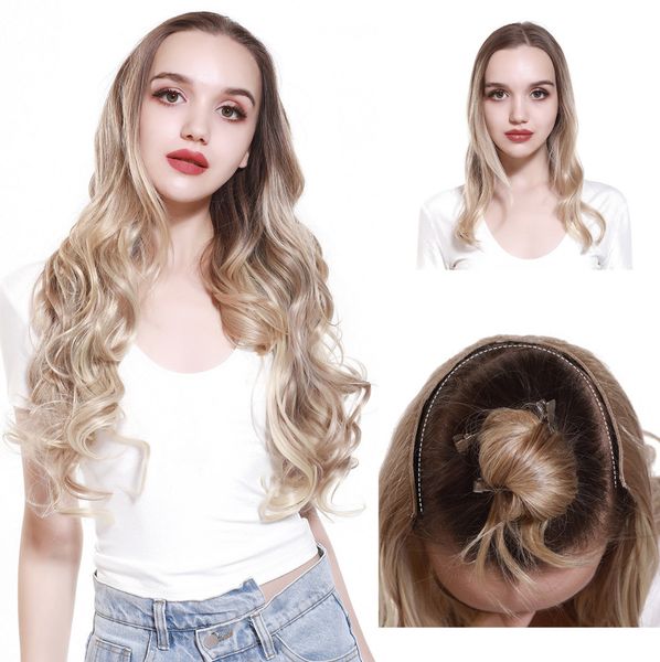 26 inch natural long curly hair with large waves one piece clip hair fluffy v-shaped hair extensions many styles available for customization, Black
26 inch natural long curly hair with large waves one piece clip hair fluffy v-shaped hair extensions many styles available for customization, Black