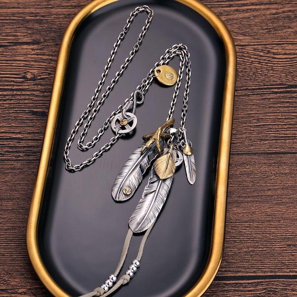 necklaces s925 sterling silver jewelry takahashi goro turquoise feather silver necklace female men's sweater chain gon081
necklaces s925 sterling silver jewelry takahashi goro turquoise feather silver necklace female men's sweater chain gon081