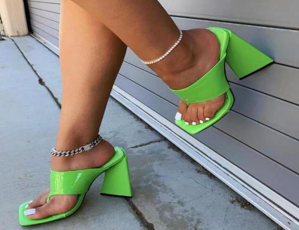 slippers summer fashion women patent leather green red sandals square toe thicksoled high heels flip flops party shoes2996938, Black
slippers summer fashion women patent leather green red sandals square toe thicksoled high heels flip flops party shoes2996938, Black
