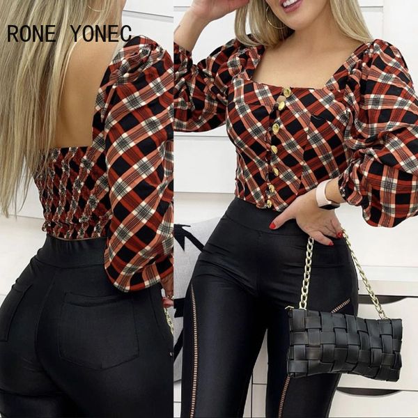 womens blouses shirts women elegant square neck long lantern sleeves plaid button working blouse 230519, White
womens blouses shirts women elegant square neck long lantern sleeves plaid button working blouse 230519, White