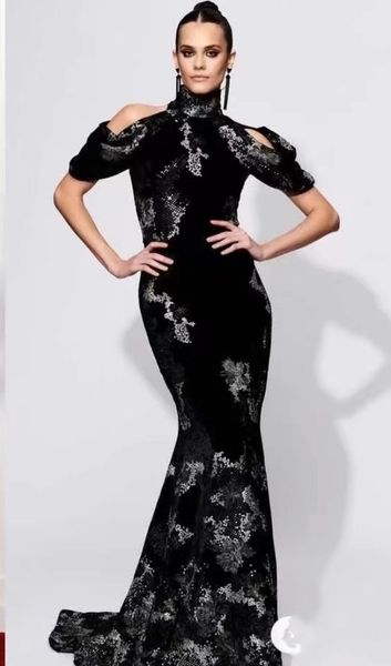 women's evening dress black lace neck mermaid embroidery yusuf aljasmi kendall jenner women's dress kim kardashian zuhair muradkin, Black;pink
women's evening dress black lace neck mermaid embroidery yusuf aljasmi kendall jenner women's dress kim kardashian zuhair muradkin, Black;pink