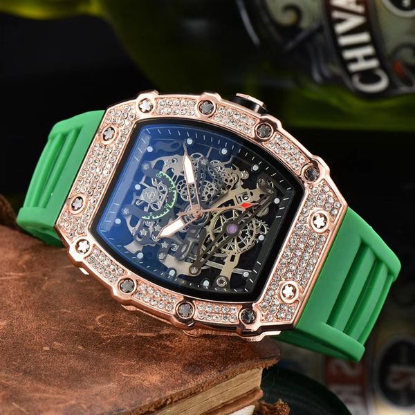 2023 new watch men's leisure diamond watches gold steel case silicone quartz wristwatch strap male relogio masculino ri9, Slivery;brown
2023 new watch men's leisure diamond watches gold steel case silicone quartz wristwatch strap male relogio masculino ri9, Slivery;brown