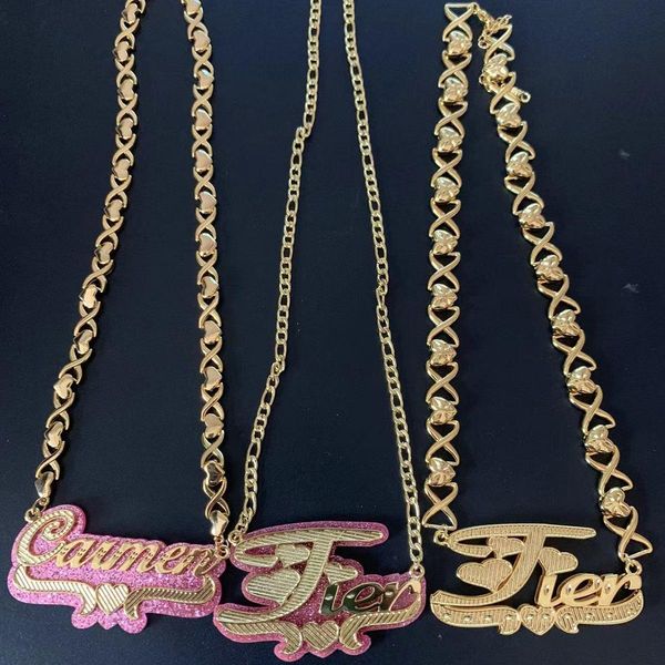 necklaces colorful acrylic custom name xoxo necklace personalized 3d double layer name plate necklaces with heart chain for women jewelry, Silver
necklaces colorful acrylic custom name xoxo necklace personalized 3d double layer name plate necklaces with heart chain for women jewelry, Silver