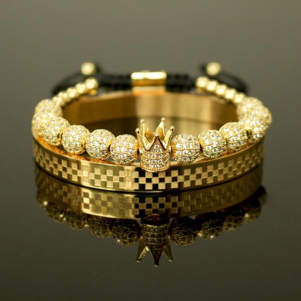bangle 2020 luxury crown charm men bracelet sets pave cz zircon beads braided stainless steel bracelets for men fashion jewelry gift, Black
bangle 2020 luxury crown charm men bracelet sets pave cz zircon beads braided stainless steel bracelets for men fashion jewelry gift, Black