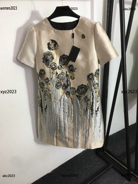 designer dresses for woman fashion round neck skirt size s-xl rose blossom jacquard short sleeve dress may18, Black;gray
designer dresses for woman fashion round neck skirt size s-xl rose blossom jacquard short sleeve dress may18, Black;gray