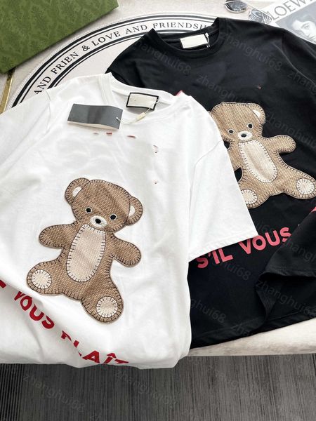 23ss womens designer clothing tee womens t-shirt round neck pure cotton bear letter logo embroidery short sleeve t-shirt womens clothes, White
23ss womens designer clothing tee womens t-shirt round neck pure cotton bear letter logo embroidery short sleeve t-shirt womens clothes, White