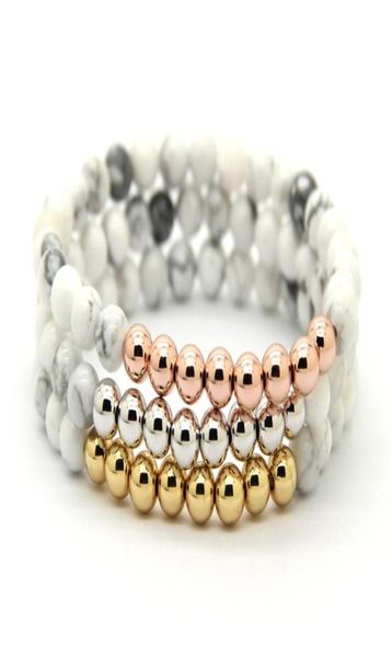 whole 10pcslot 6mm natural white howlite stone elastic bead bangle men girl bracelets 24k gold silver plated jewelry2707744, Golden;silver
whole 10pcslot 6mm natural white howlite stone elastic bead bangle men girl bracelets 24k gold silver plated jewelry2707744, Golden;silver