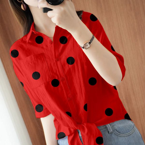 women's blouses shirts oversized vintage printed polka dot lapel bandage button bow chiffon shirt summer commute loose casual woman bl, White
women's blouses shirts oversized vintage printed polka dot lapel bandage button bow chiffon shirt summer commute loose casual woman bl, White