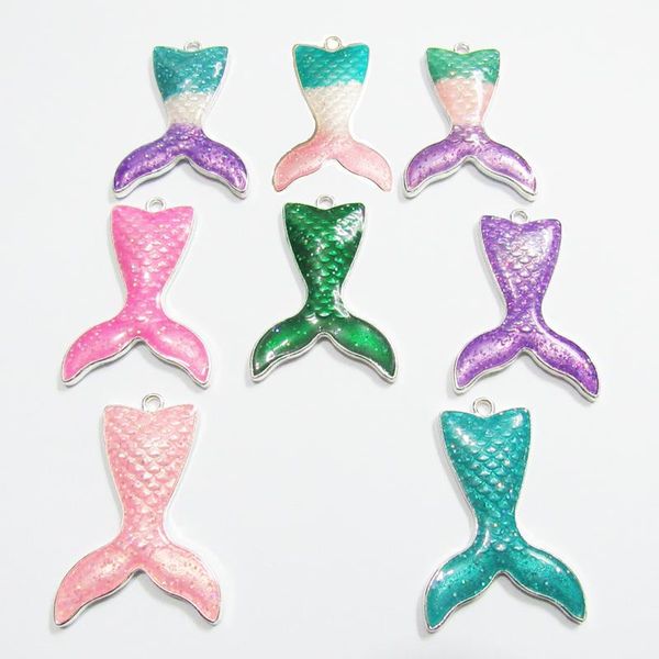 necklaces wholesale 45mm*34mm 10pcs/bag all glitter enamel fish tail pendants for fashion chunky jewelry making, Silver
necklaces wholesale 45mm*34mm 10pcs/bag all glitter enamel fish tail pendants for fashion chunky jewelry making, Silver