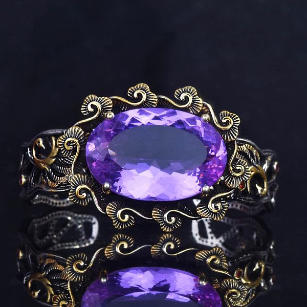 bangle ruzzallati luxury vintage tail silver natural amethyst hollow filigree violet peacock bracelet for women silver color jewelry, Black
bangle ruzzallati luxury vintage tail silver natural amethyst hollow filigree violet peacock bracelet for women silver color jewelry, Black