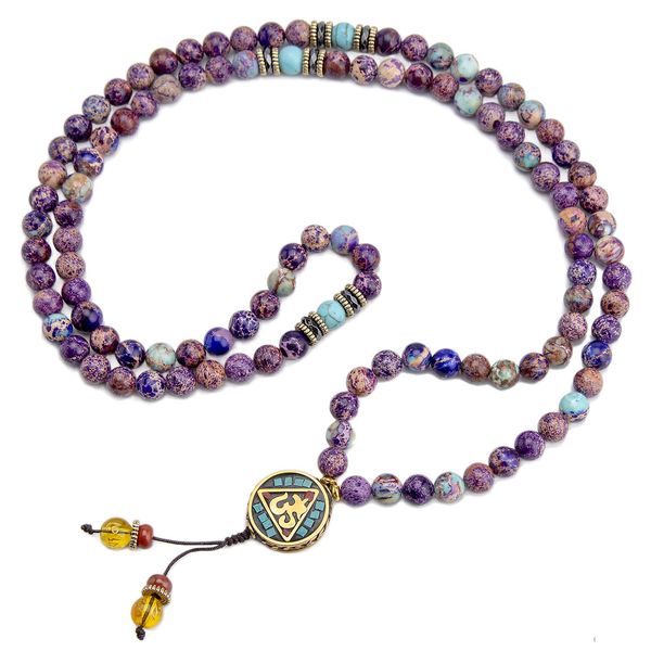 necklaces 108 japamala beaded necklace meditation yoga spirit tibetan buddha om jewelry 8mm violet imperal jaspers jewerly dropship, Silver
necklaces 108 japamala beaded necklace meditation yoga spirit tibetan buddha om jewelry 8mm violet imperal jaspers jewerly dropship, Silver