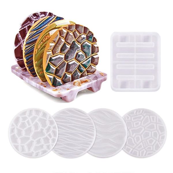 other diy crystal epoxy resin mold wave round coaster storage tray base 5 piece set silicone mold
other diy crystal epoxy resin mold wave round coaster storage tray base 5 piece set silicone mold