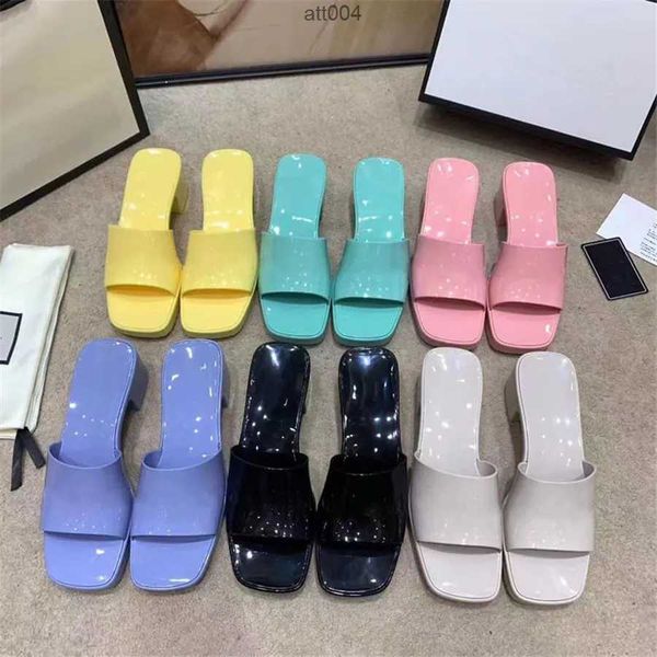women high heels slippers candy colors rubber solid jelly sandals fashion designer summer beach slides flip flops slipper with box', Black
women high heels slippers candy colors rubber solid jelly sandals fashion designer summer beach slides flip flops slipper with box', Black