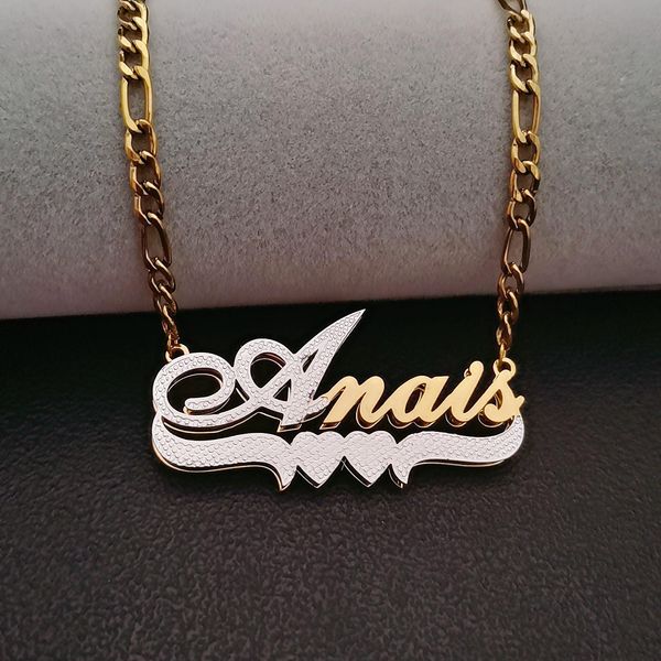 necklaces 3d stainless steel nameplate necklace custom necklace personalized double layer customized name necklaces for women, Silver
necklaces 3d stainless steel nameplate necklace custom necklace personalized double layer customized name necklaces for women, Silver