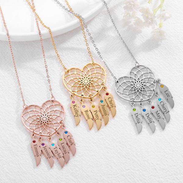 necklaces custom dream catcher name necklace with birthstone pendant personalized feather letter nameplate stainless steel jewelry for mom, Silver
necklaces custom dream catcher name necklace with birthstone pendant personalized feather letter nameplate stainless steel jewelry for mom, Silver