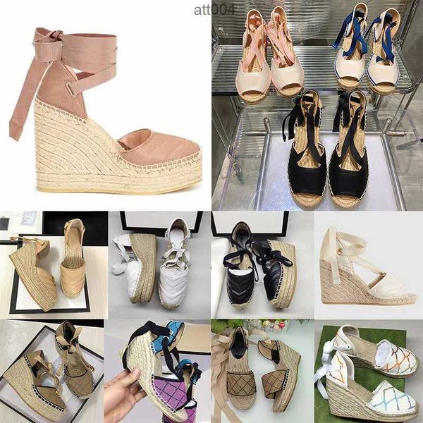 2023 designers womens wedge platform sandals espadrille shoes real leather ankle lace-up matelasse espadrille ladies high heel 12cm size 35-, Black
2023 designers womens wedge platform sandals espadrille shoes real leather ankle lace-up matelasse espadrille ladies high heel 12cm size 35-, Black