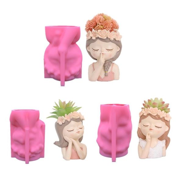 other silicone mold 3d cute girl flower pot mould diy handmade crafts plaster candle crystal epoxy resin vase make mold for home decor
other silicone mold 3d cute girl flower pot mould diy handmade crafts plaster candle crystal epoxy resin vase make mold for home decor